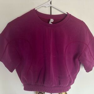Lululemon Athletica Red Short Sleeve Crop Sweatshirt